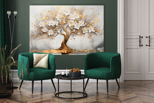 Canvas Wall Painting Living Room Golden Tree of Happiness 60x90