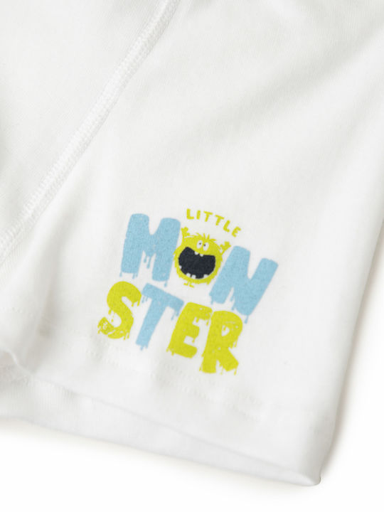 Minerva Little Monster Boxer pentru copii Alb