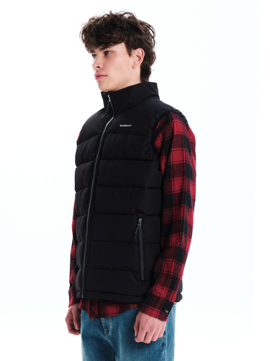 Basehit Men's Sleeveless Puffer Jacket Black