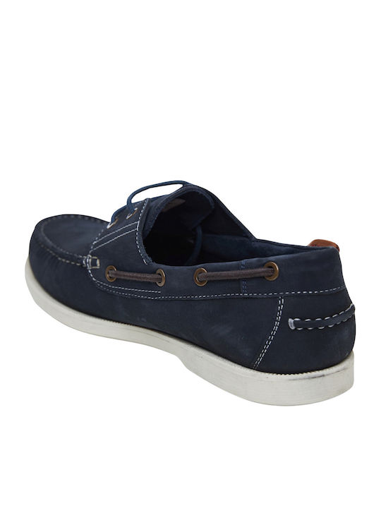 Leder Herren Mokassins in Blau Farbe
