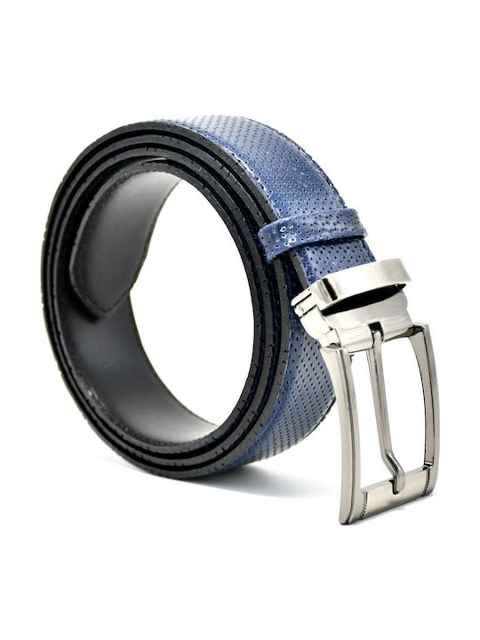 Herren Gürtel Leder Blau