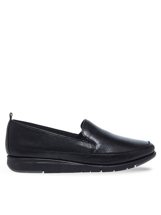 Flex&Go Women's Leather Slip-Ons Black