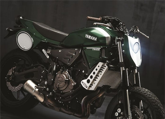 Moto Discovery Μπροστά Μάσκα Τιμονιού Μοτοσυκλέτας Enduro για BMW Racer για Yamaha XSR 700 Μαύρο