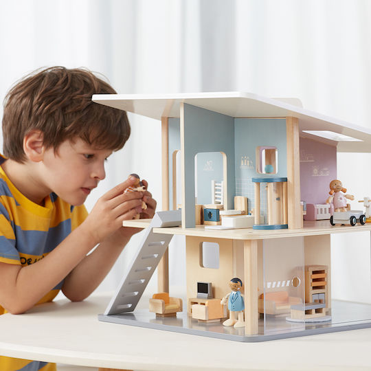 Viga Toys Set păpuși din lemn pentru căsuță de păpuși