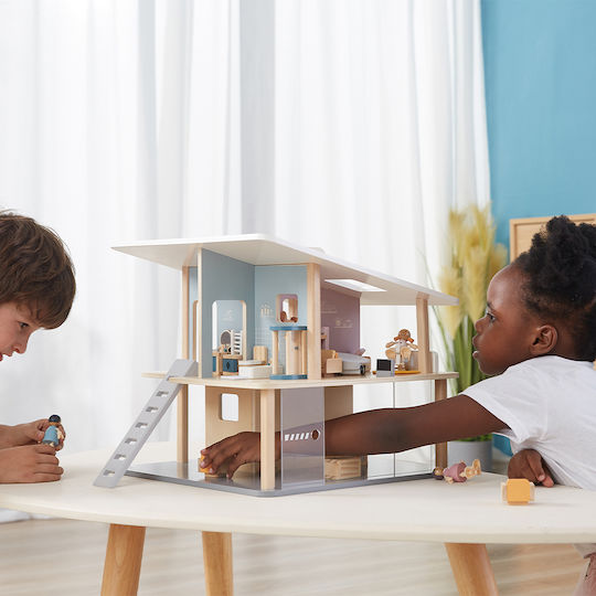 Viga Toys Set păpuși din lemn pentru căsuță de păpuși