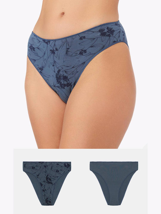 Minerva Damen Slip 2Pack Blau