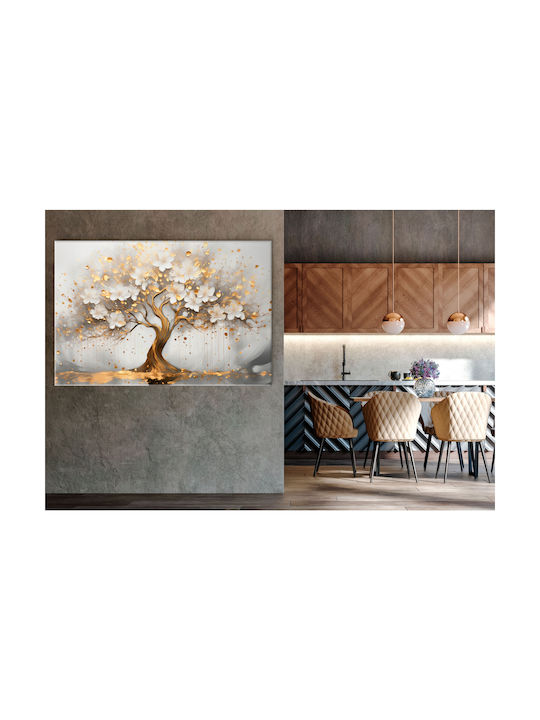 Canvas Wall Painting Living Room Golden Tree of Happiness 80x120