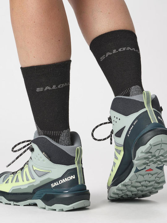 Salomon X Ultra 360 Mid GTX Damen Wanderschuhe Wasserdicht mit Gore-Tex-Membran Graue