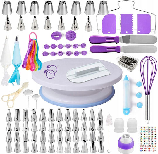 Pastry Set Rotating Platter 137 Pieces Templates Decorating Cakes