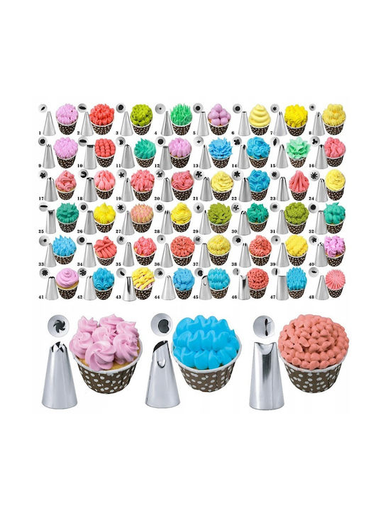 Set de Patiserie Platou Rotativ 106 Piese Șabloane Decorare Prăjituri