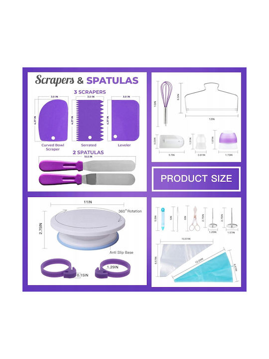 Pastry Set Rotating Platter 137 Pieces Templates Decorating Cakes
