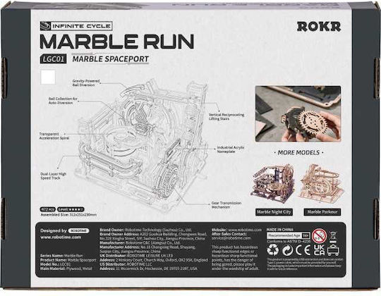 Rokr Wooden Construction Marble Spaceport Toy For Children 14+ Years