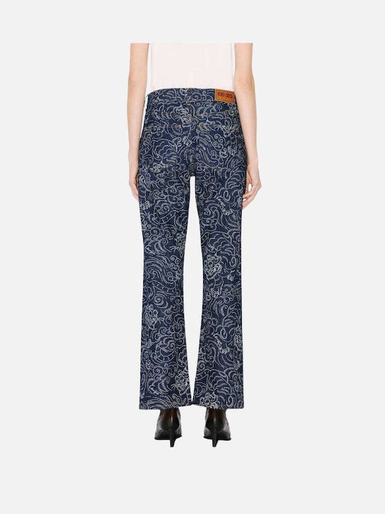 Kenzo High Waist Women's Jean Trousers Blue