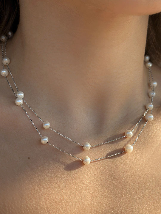 Double Necklace Made of Gold Plated Silver