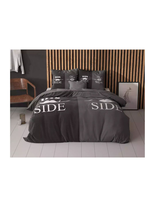 Sleeptime Σετ Παπλωματοθήκη Υπέρδιπλη με 2 Μαξιλαροθήκες 240x220cm Μαύρη