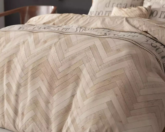 Sleeptime Duvet Cover Set Single with Pillowcase 140x220 Beige
