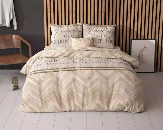 Sleeptime Duvet Cover Set Queen with 2 Pillowcases 240x220 Beige