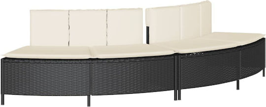 Cadru Jacuzzi Negru Ratan Sintetic + Lemn Masiv de Acacia Negru 3270644