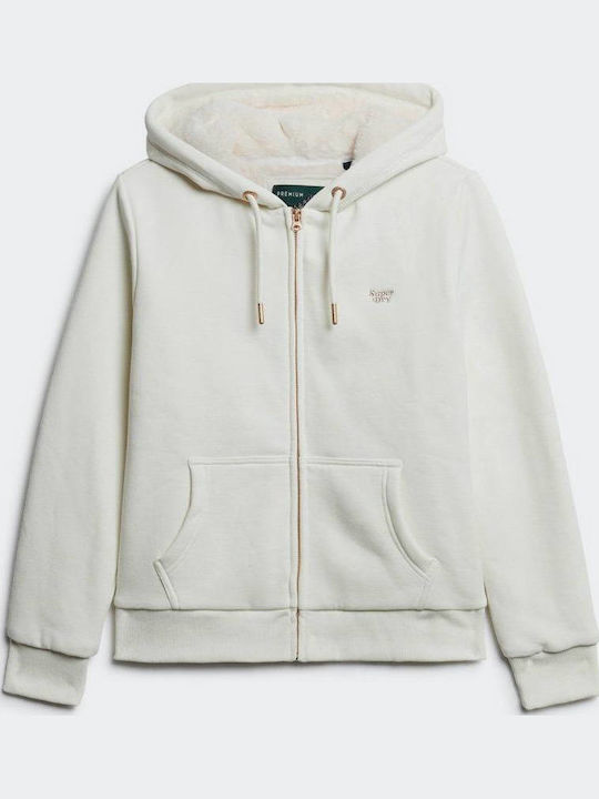 Women's Sweatshirt Jacket Hooded Offwhite