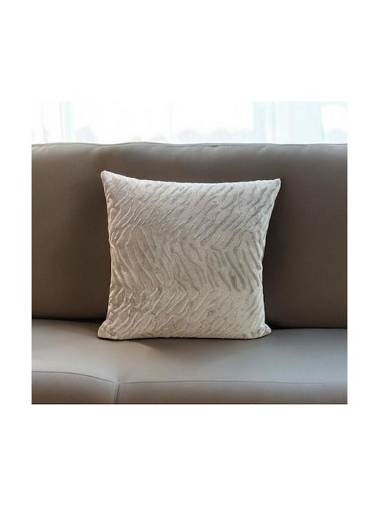 Linea Home Διακοσμητική Μαξιλαροθήκη Flame Μόκα 45x45εκ.
