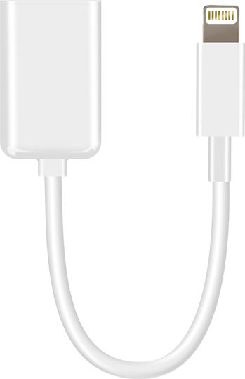 Adaptor Încărcător Avizar USB Femelă la Toning Masculin Alb
