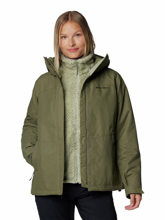 Bugaboo Κοντό Γυναικείο Μπουφάν για Χειμώνα Stone Green