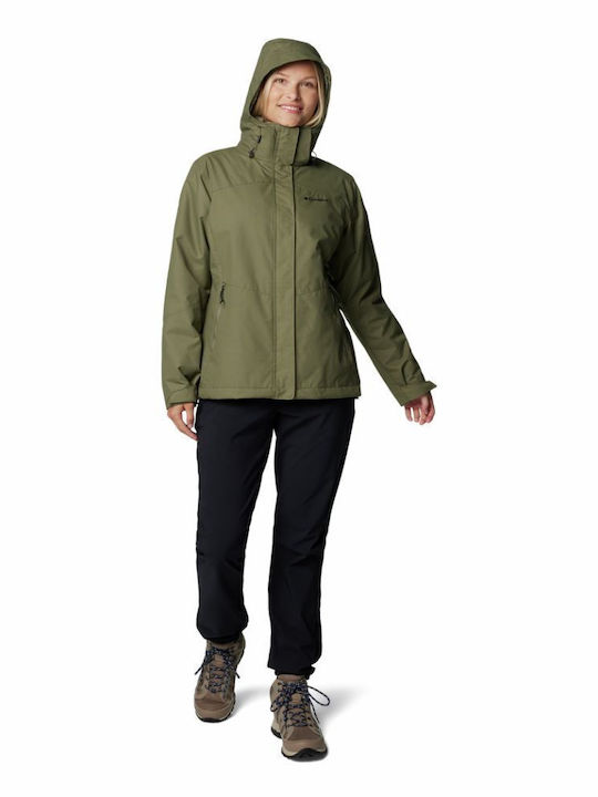 Bugaboo Κοντό Γυναικείο Μπουφάν για Χειμώνα Stone Green