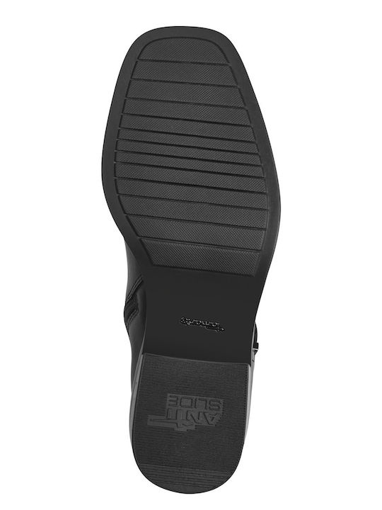 Leder Stiefeletten Damen Schwarz