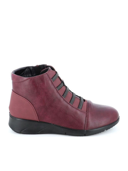 Women's Ankle Boots Platform Burgundy