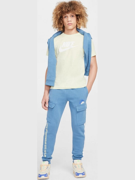 Cargo Sweatpants with Elastic Blue