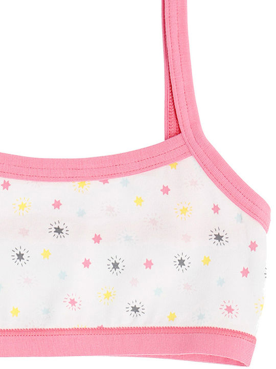 Cotonella Kids' Bralette White-fuchsia