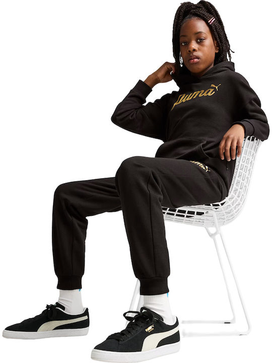 Kinder-Sweatshirt mit Kapuze und Taschen Metallic Ess+
