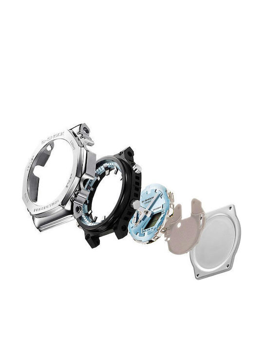 Casio G-shock Digital Men's Watch Chronograph Battery with Silver Metal Bracelet