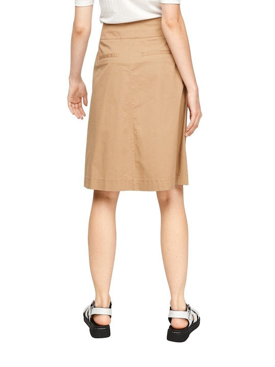 s.Oliver Midi Skirt in Beige Color