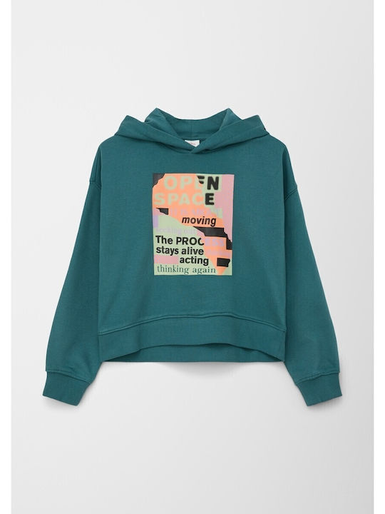 Kids Sweatshirt with Hood and Pockets Petrol