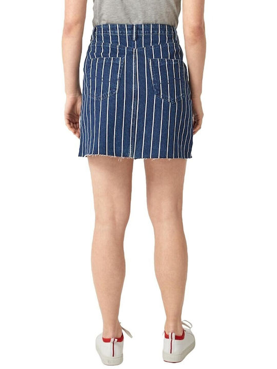 QS Denim Skirt in Navy Blue Color