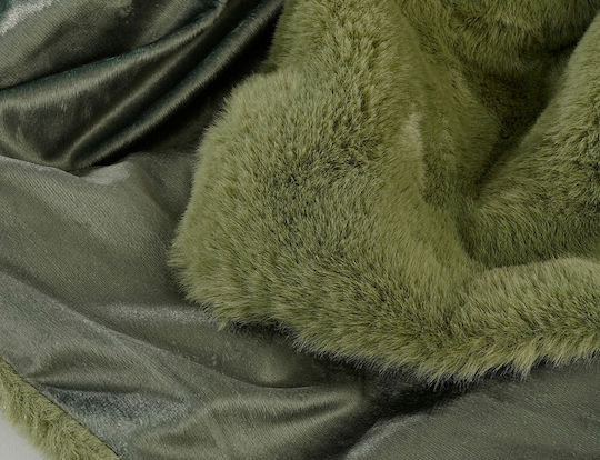 In the mood Collection Κουβέρτα Γούνινη Μονή 150x200εκ. Dark Green