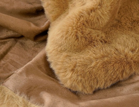 In the mood Collection Κουβέρτα Γούνινη Μονή 150x200εκ. Light Brown
