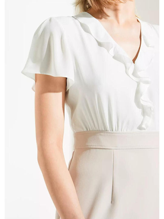 Sommer Mini Damenkleid für Hochzeit - Taufe Beige