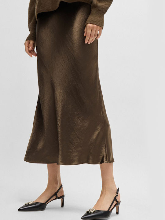 Hugo Boss Midi Skirt in Brown color