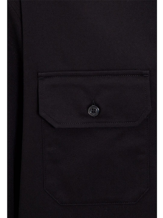 Ekynone Long Sleeve Cotton Shirt in Oversized Line Black