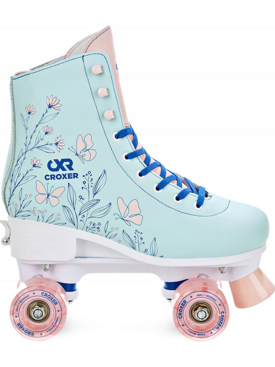 Adjustable Croxer Amara Roller Skates Led Wheels Turquoise Pink S 31-34