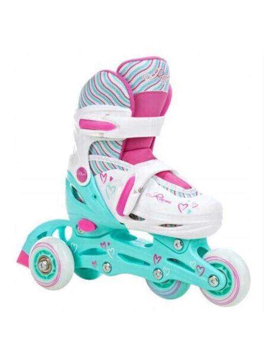 Adjustable Raven Loret Roller Skates Led Wheels Turquoise Pink S 30-33