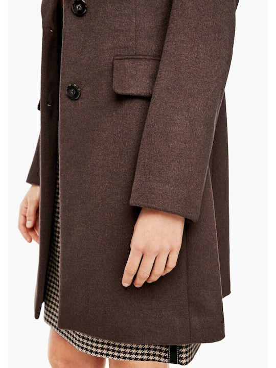 Women's Brown Coat with Buttons