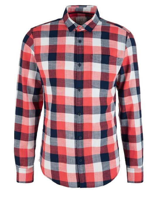 QS Cotton Shirt Checked Orange