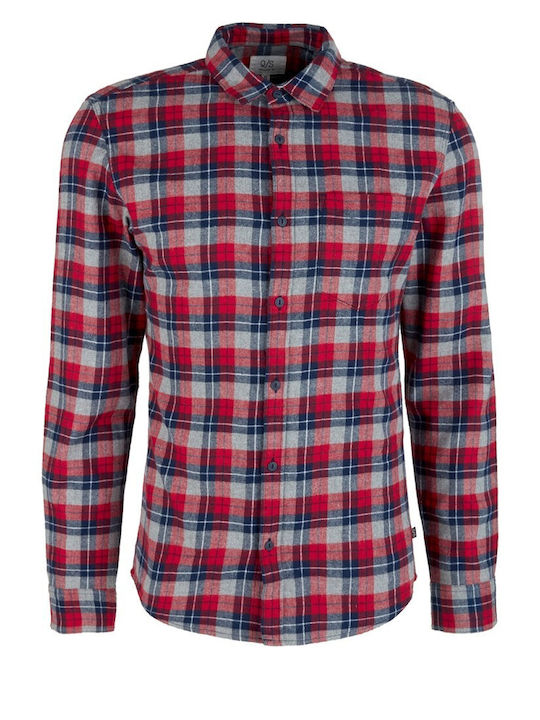 QS Cotton Shirt Checked Dark Blue