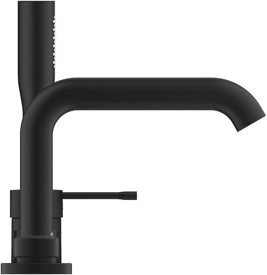 Grohe Essence Смесител за вграждане за вана без скрито тяло Четири отвора за монтаж Ръчен душ 251x197 мм Матово черно