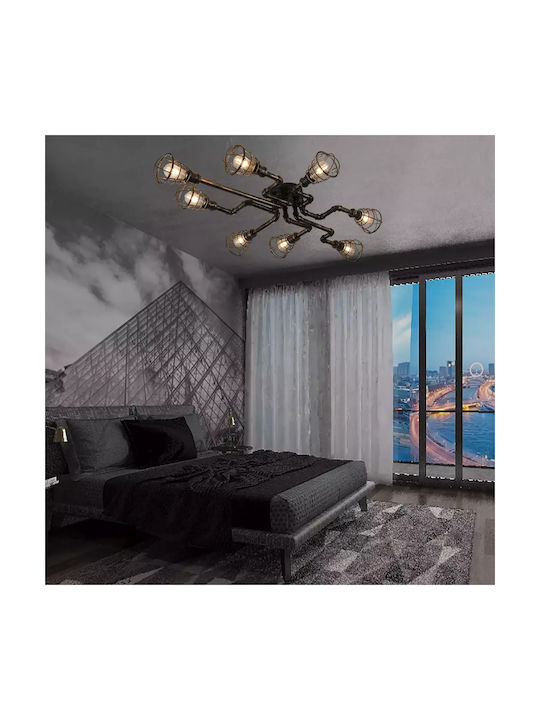 LED Ceiling Light Vintage Industrial Style Durable Metal Build Suitable Indoor Use