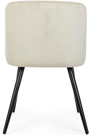 Queen Dining Room Velvet Chair Ecru 53x57x81.5cm 2pcs