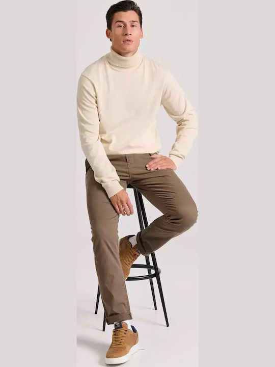 Trousers Chino Elastic in Regular Fit Chicory Coffee